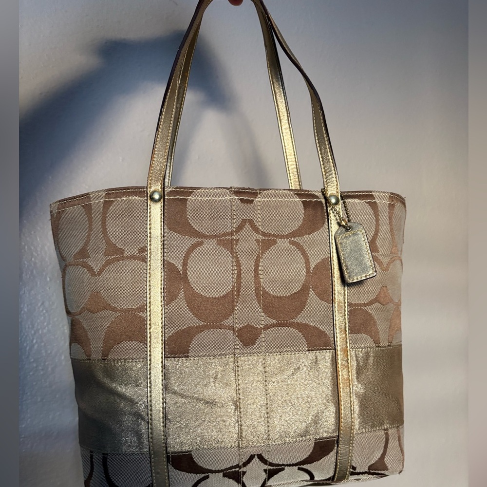 Gold and Brown Tote Bag